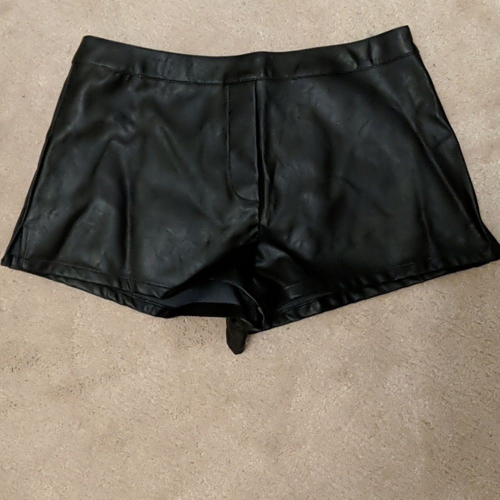Victoria Secret Faux leather high waist shorts.